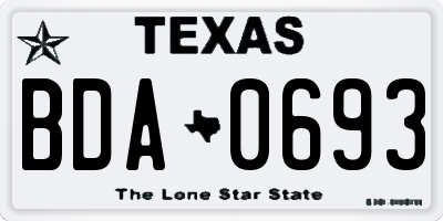 TX license plate BDA0693
