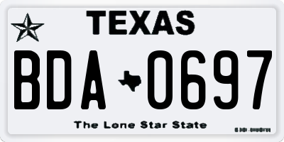 TX license plate BDA0697