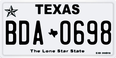TX license plate BDA0698
