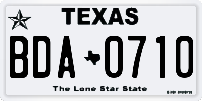 TX license plate BDA0710