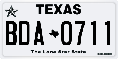 TX license plate BDA0711