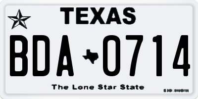 TX license plate BDA0714