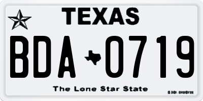 TX license plate BDA0719