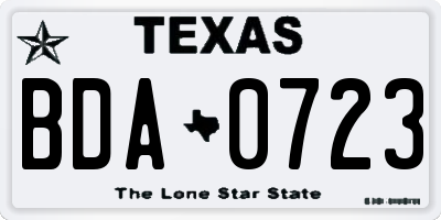 TX license plate BDA0723