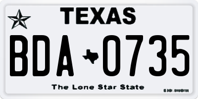 TX license plate BDA0735