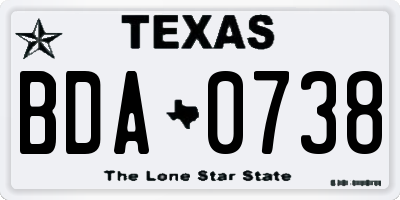 TX license plate BDA0738