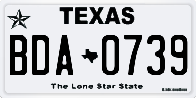 TX license plate BDA0739