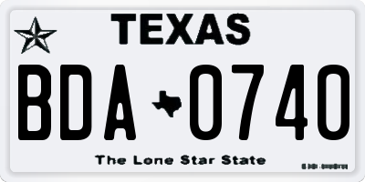TX license plate BDA0740