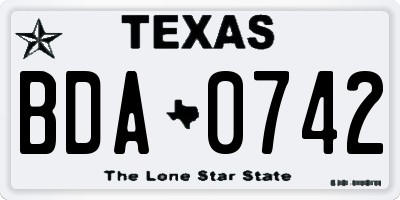 TX license plate BDA0742
