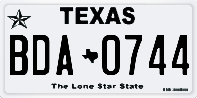 TX license plate BDA0744