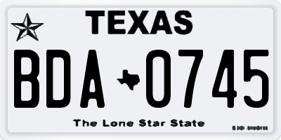 TX license plate BDA0745