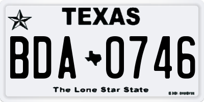 TX license plate BDA0746