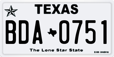 TX license plate BDA0751