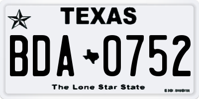 TX license plate BDA0752