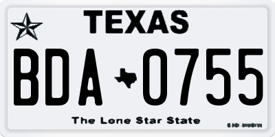 TX license plate BDA0755