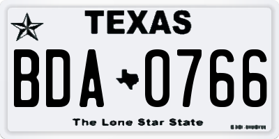 TX license plate BDA0766