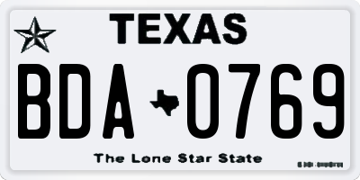 TX license plate BDA0769