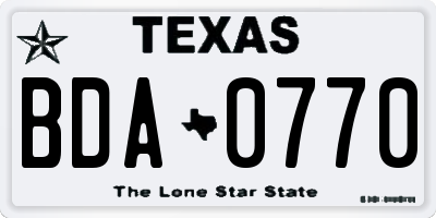 TX license plate BDA0770