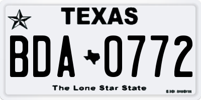 TX license plate BDA0772