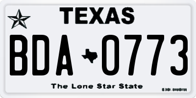 TX license plate BDA0773