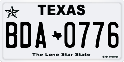 TX license plate BDA0776