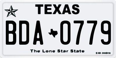 TX license plate BDA0779