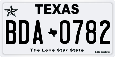 TX license plate BDA0782
