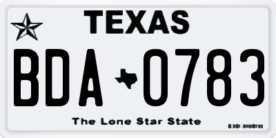 TX license plate BDA0783
