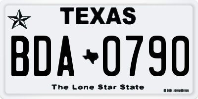 TX license plate BDA0790