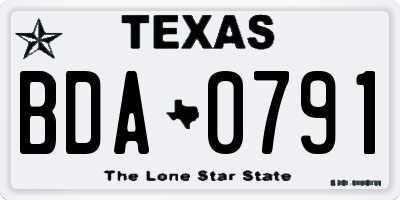 TX license plate BDA0791