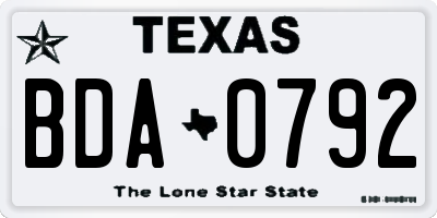 TX license plate BDA0792