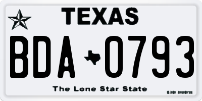 TX license plate BDA0793