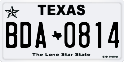 TX license plate BDA0814
