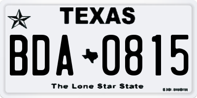TX license plate BDA0815