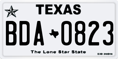 TX license plate BDA0823