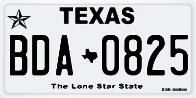 TX license plate BDA0825