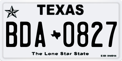 TX license plate BDA0827