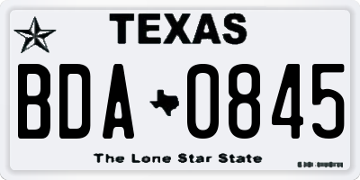 TX license plate BDA0845