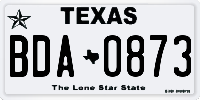 TX license plate BDA0873