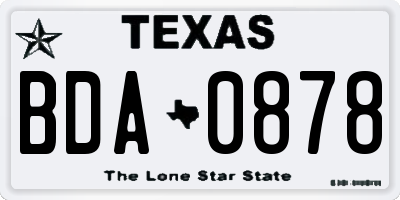 TX license plate BDA0878