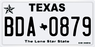 TX license plate BDA0879