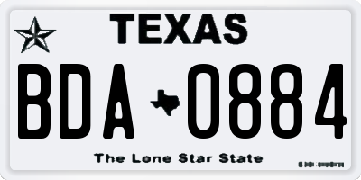 TX license plate BDA0884