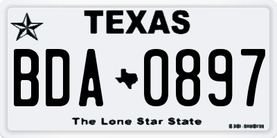 TX license plate BDA0897