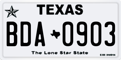 TX license plate BDA0903