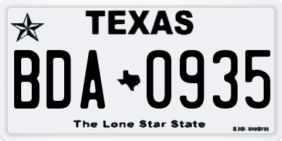 TX license plate BDA0935