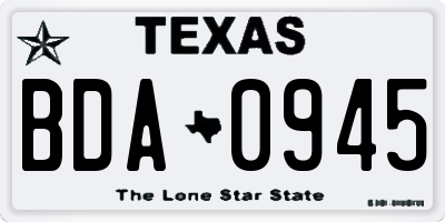 TX license plate BDA0945