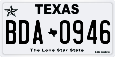 TX license plate BDA0946
