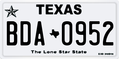 TX license plate BDA0952