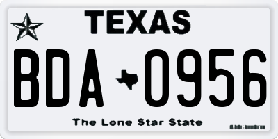 TX license plate BDA0956