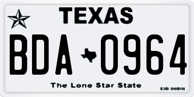 TX license plate BDA0964